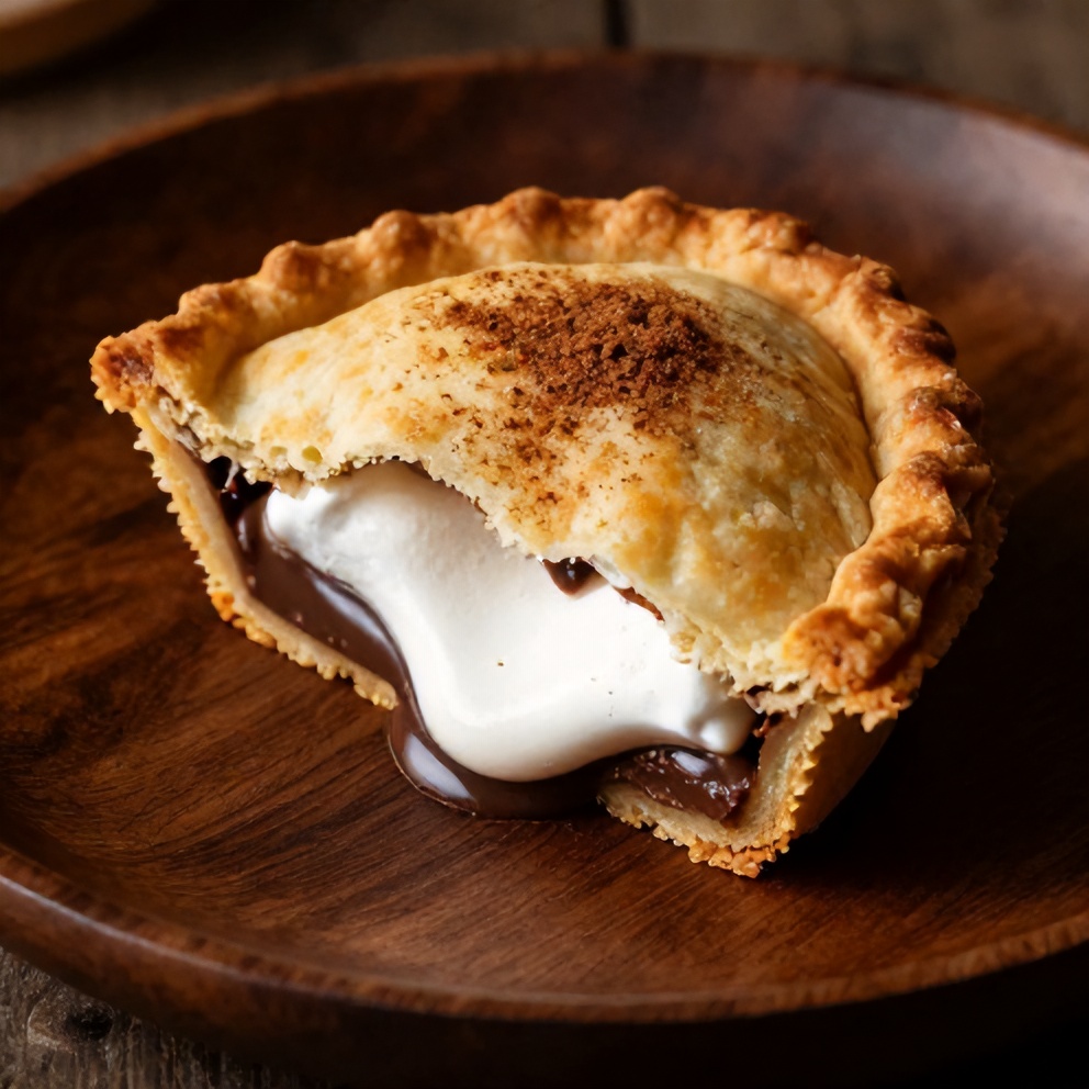 S'mores Hand Pie on a plate with a fork