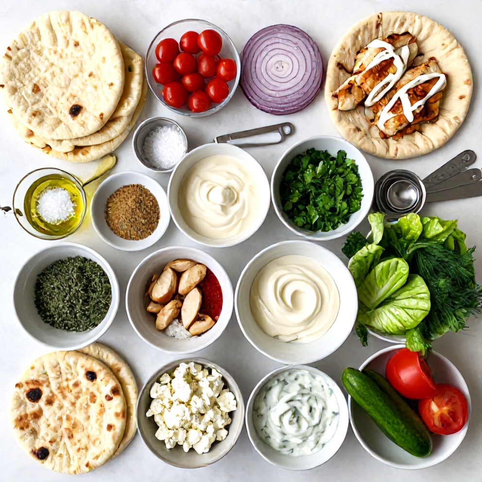 Raw Ingredients for Sheet Pan Chicken Pitas