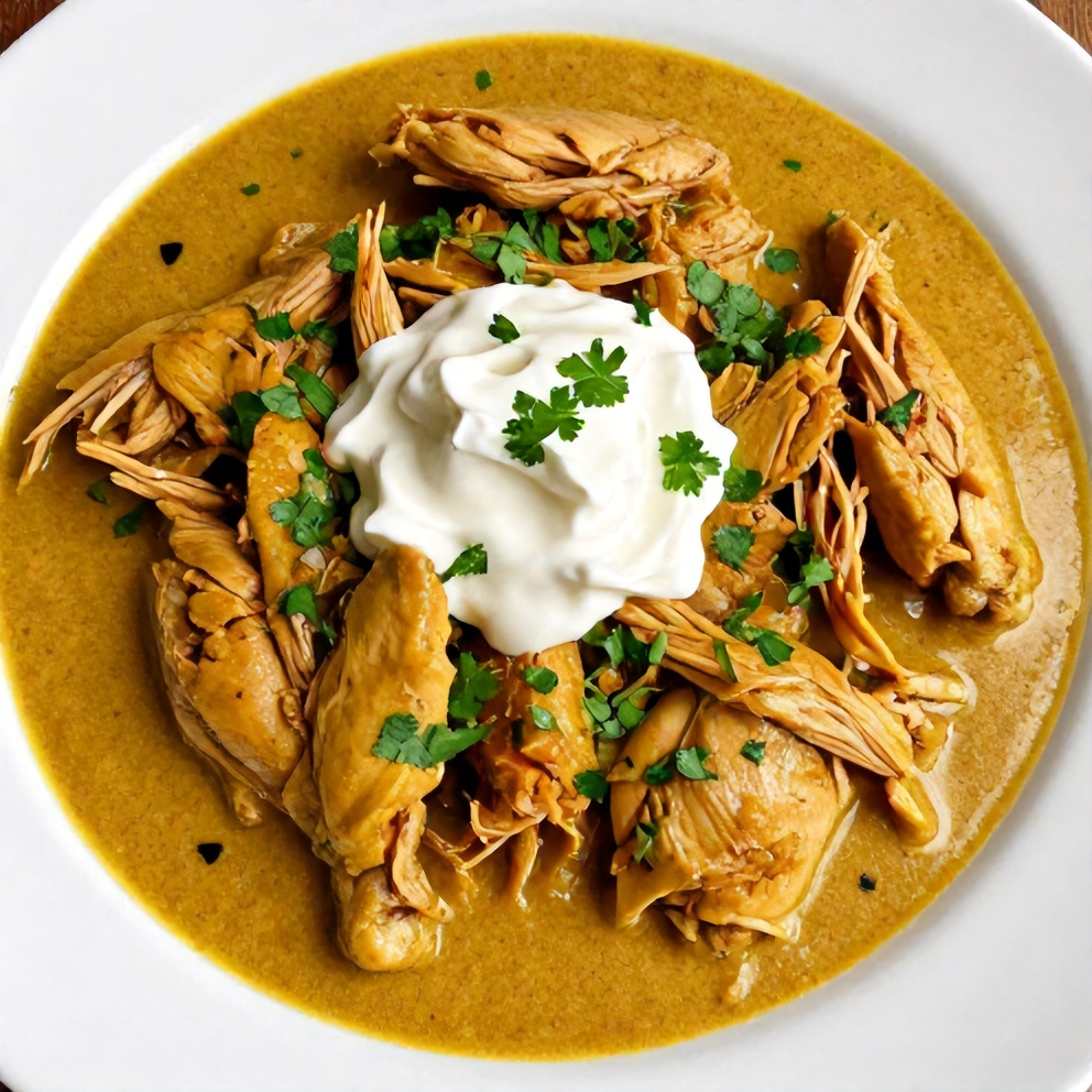 Plated Slow Cooker Chicken Curry