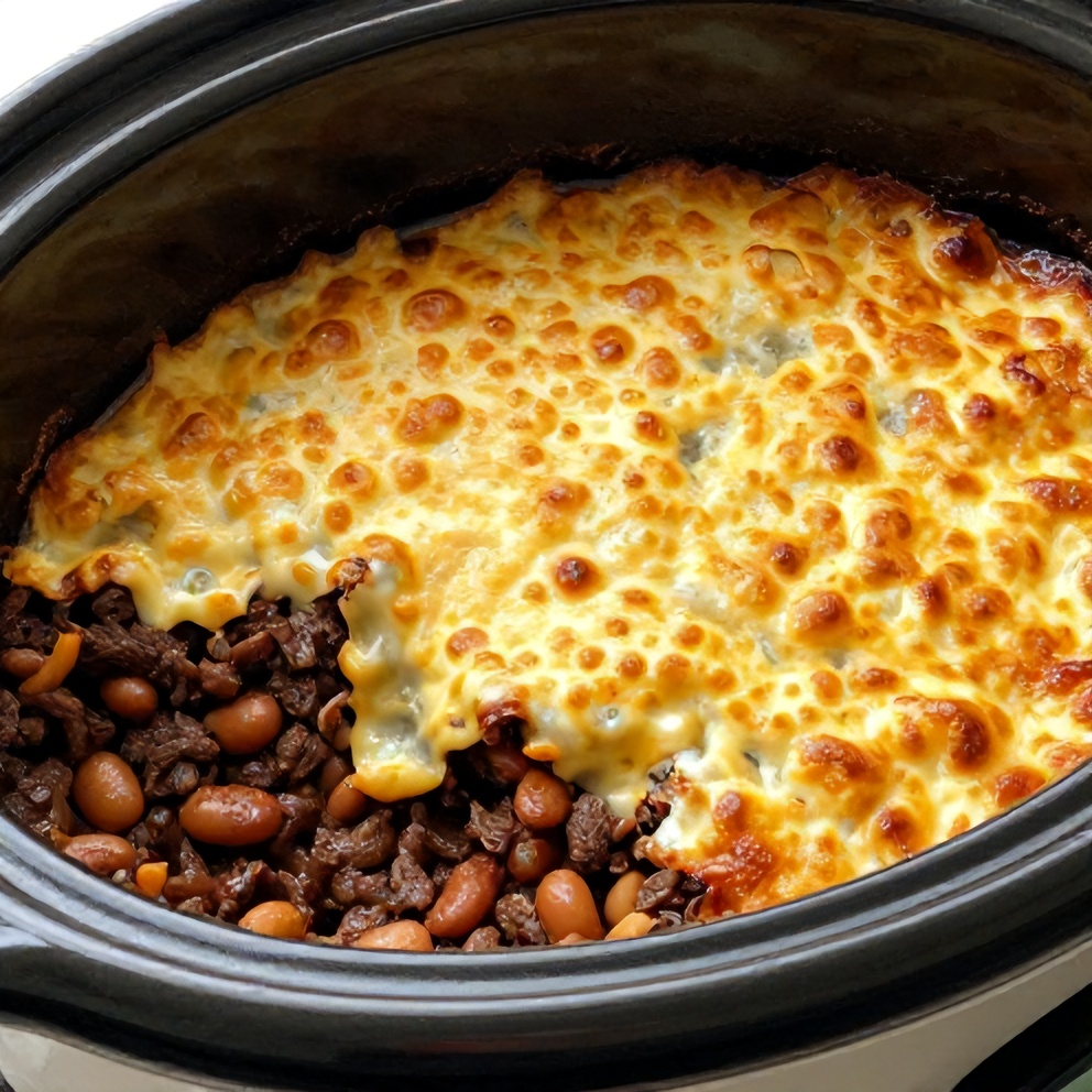 Easy Slow Cooker Cowboy Casserole