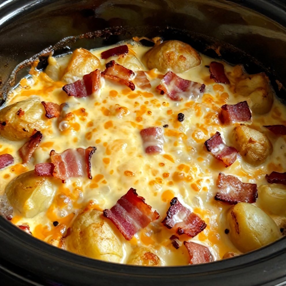 Easy Slow Cooker Cowboy Potato Casserole