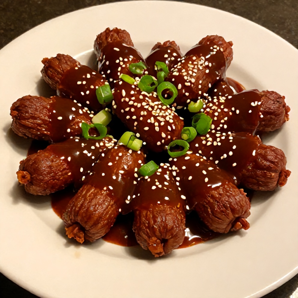 Plated Little Smokies in BBQ Sauce