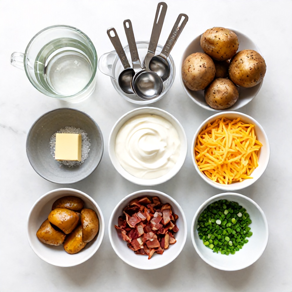 Easy Slow Cooker Loaded Baked Potatoes Ingredients