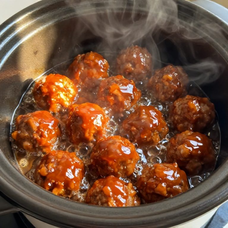 Easy Slow Cooker Sweet and Sour Meatballs