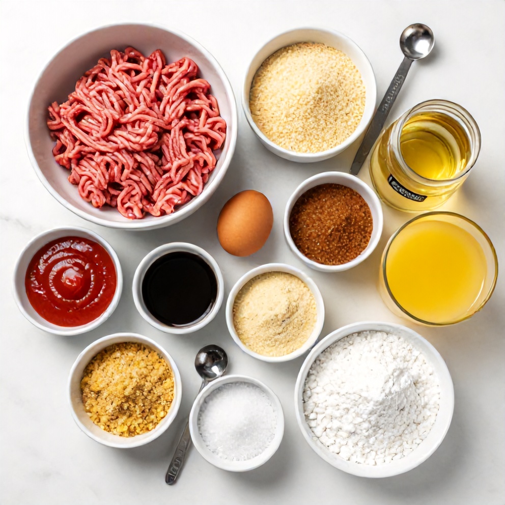 Raw Ingredients for Sweet and Sour Meatballs