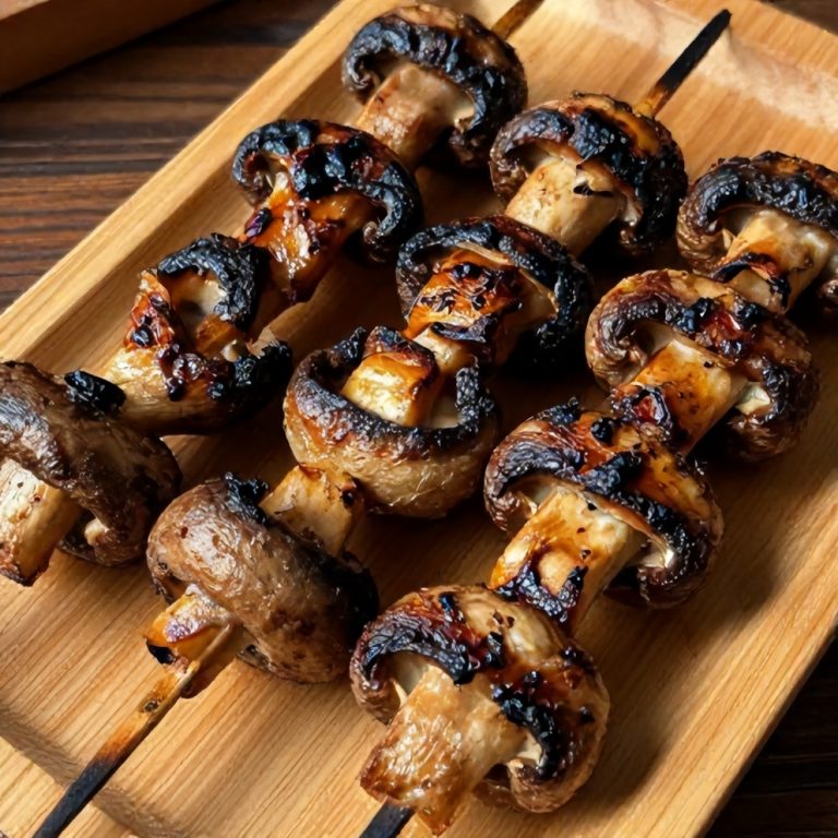 Easy Smoky Grilled Mushroom Skewers