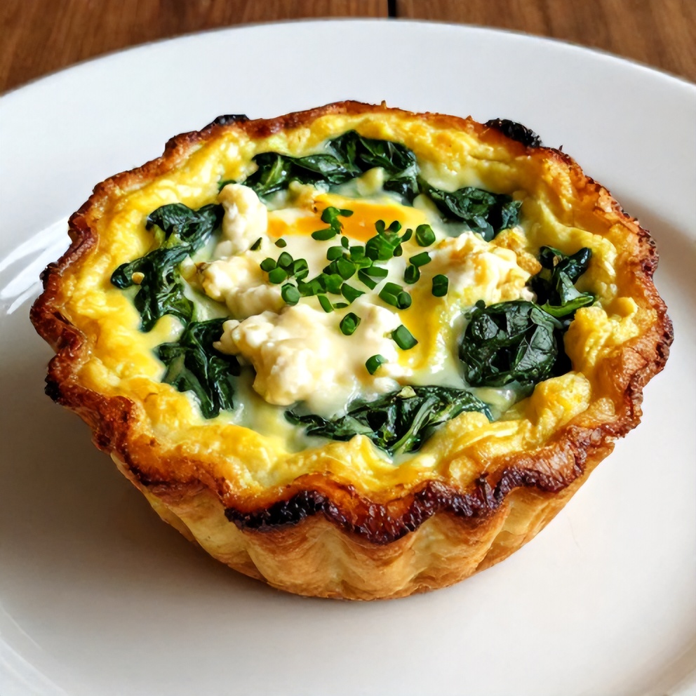 Plated Spinach and Feta Egg Muffins