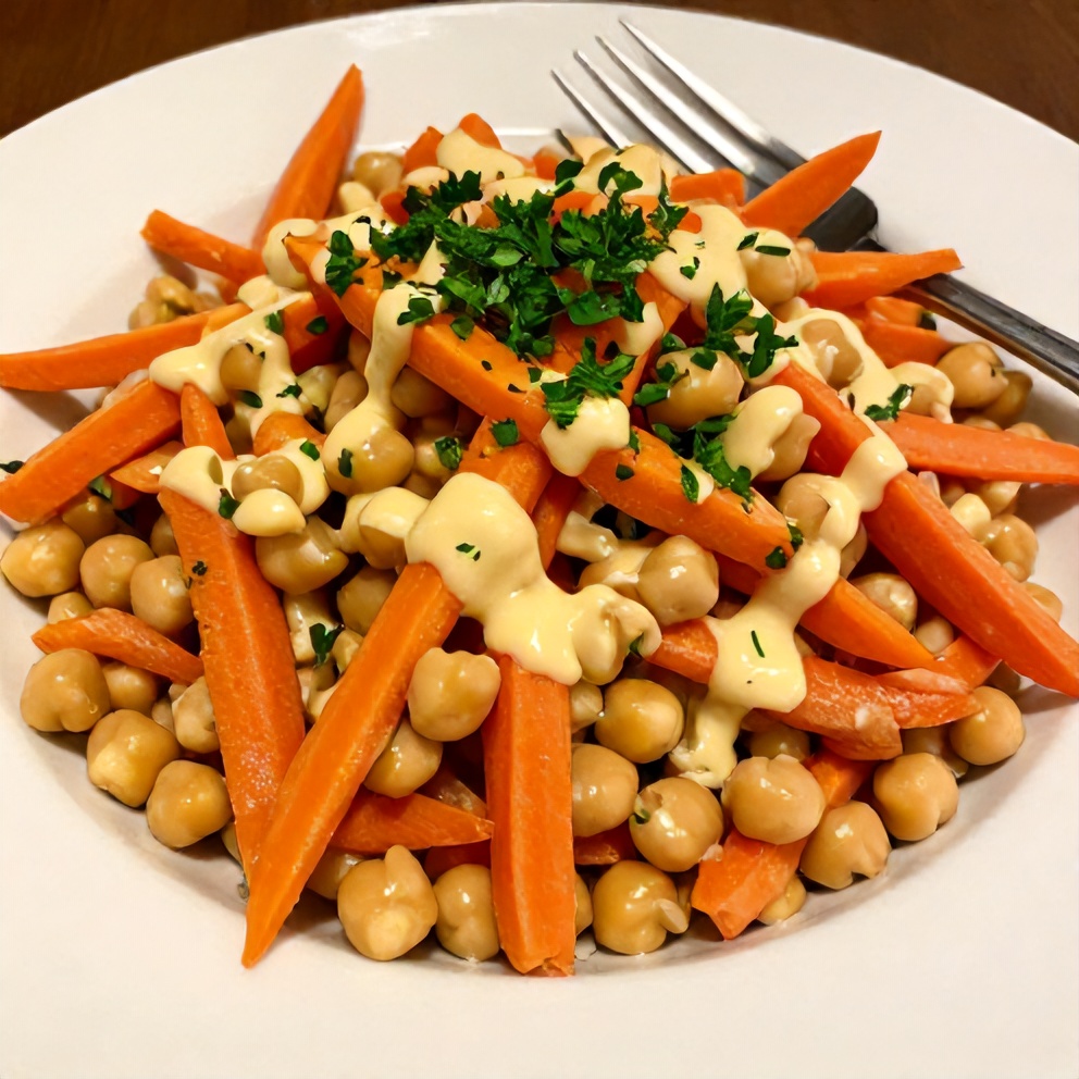 Easy Carrot Chickpea Salad with Lemon Dressing