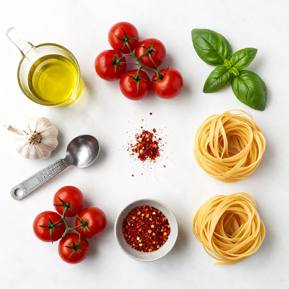 Raw Ingredients for Easy Summer Pasta