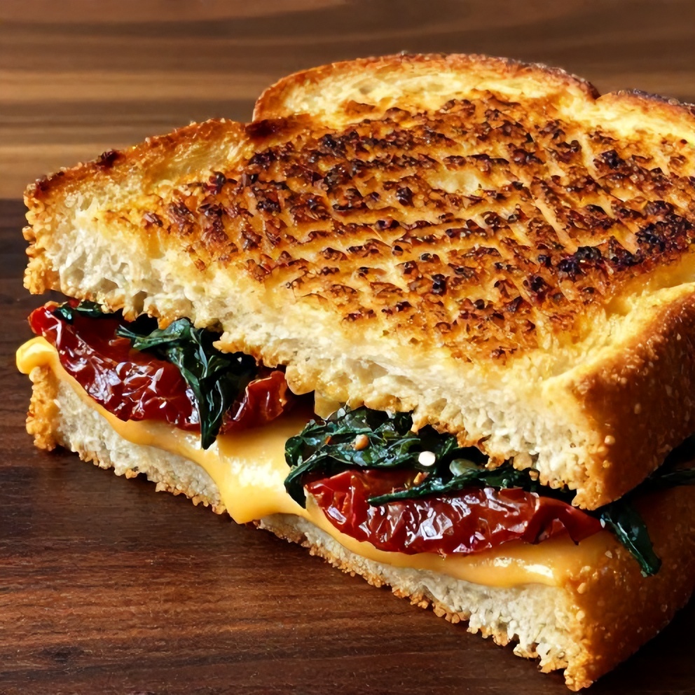 Easy Sun-Dried Tomato Spinach Grilled Cheese
