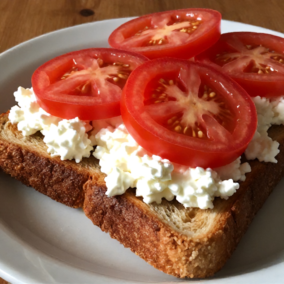 Easy Tomato Cottage Cheese Toast