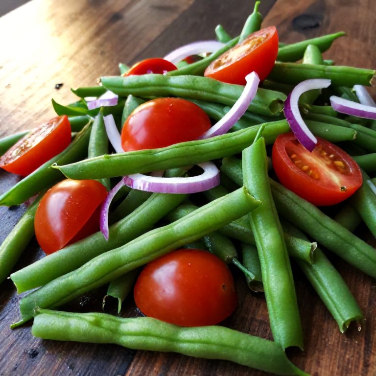 fresh green bean and tomato salad