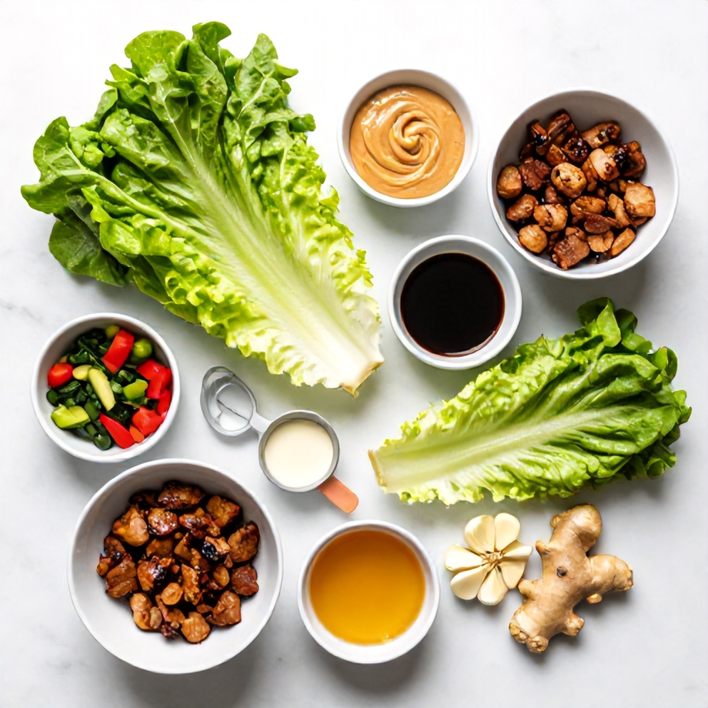 Raw Ingredients for Fresh Lettuce Wraps