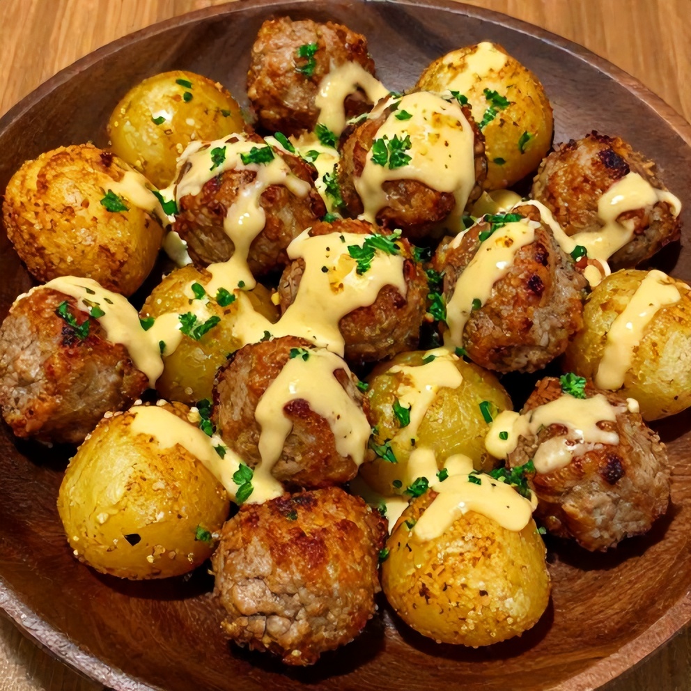 Plated Garlic Butter Steak Bites with Potatoes