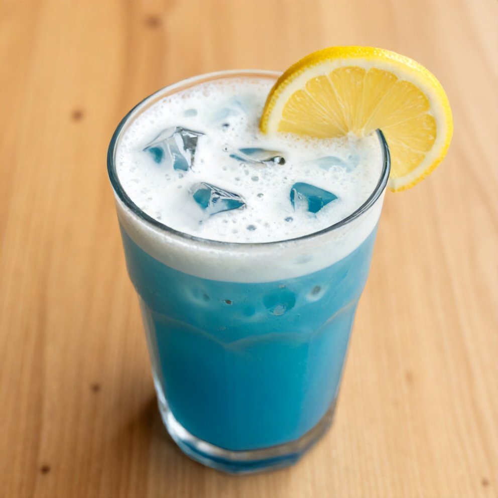Iced Blue Tea Latte with Vanilla Cold Foam