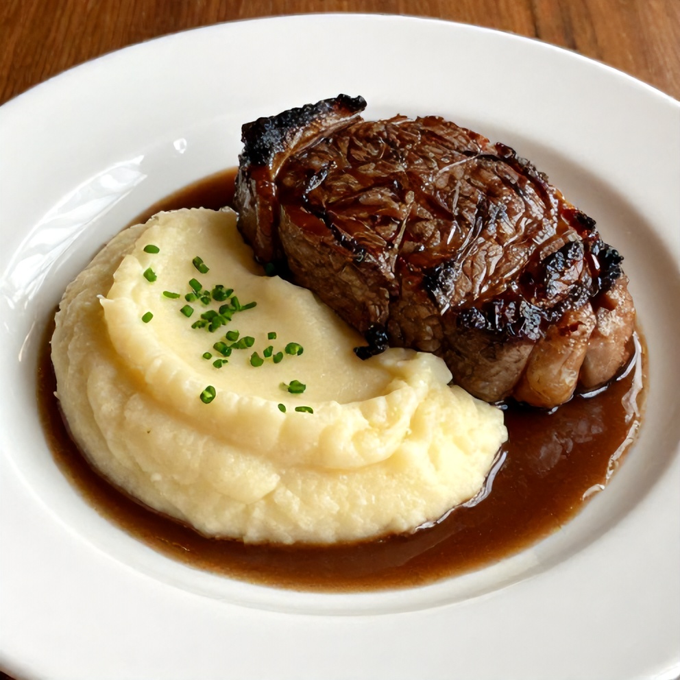 Irish Whiskey Steak with Colcannon Mash
