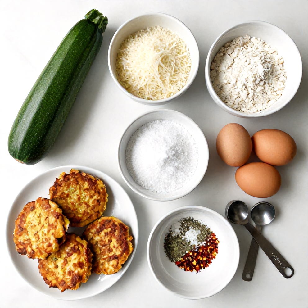 Raw Ingredients for Keto Zucchini Parmesan Fritters