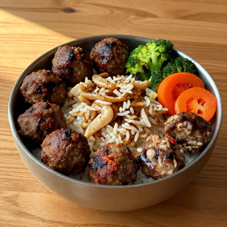 Korean BBQ Meatball Rice Bowls