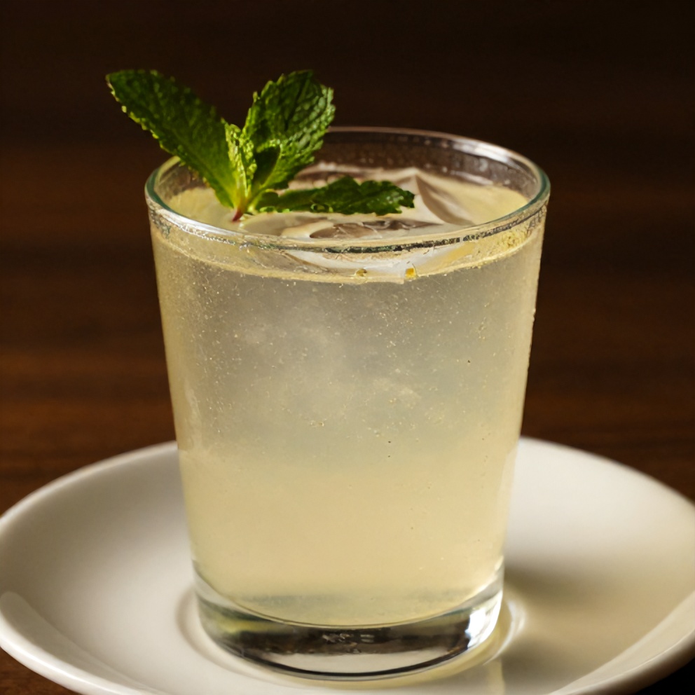 Lemon Ginger Wellness Water garnished with mint leaves