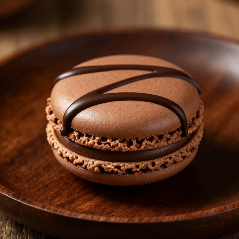 Perfect Chocolate Macarons with a drizzle of chocolate
