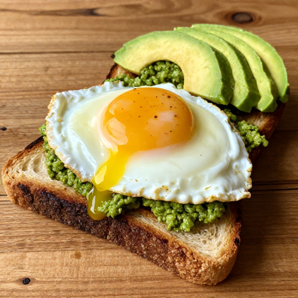 pesto eggs on avocado toast