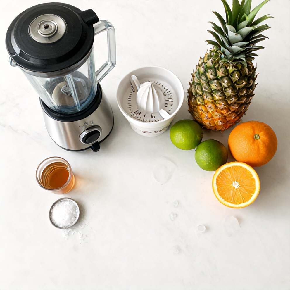 Raw ingredients for Pineapple Margarita Mocktail