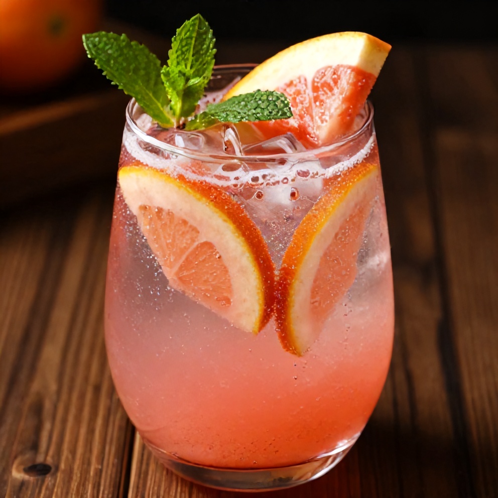 Sparkling fruit punch served in a glass