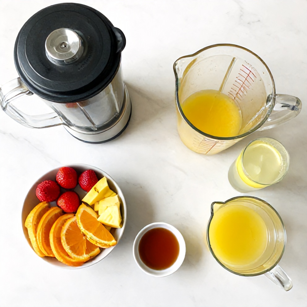 Raw ingredients for sparkling fruit punch