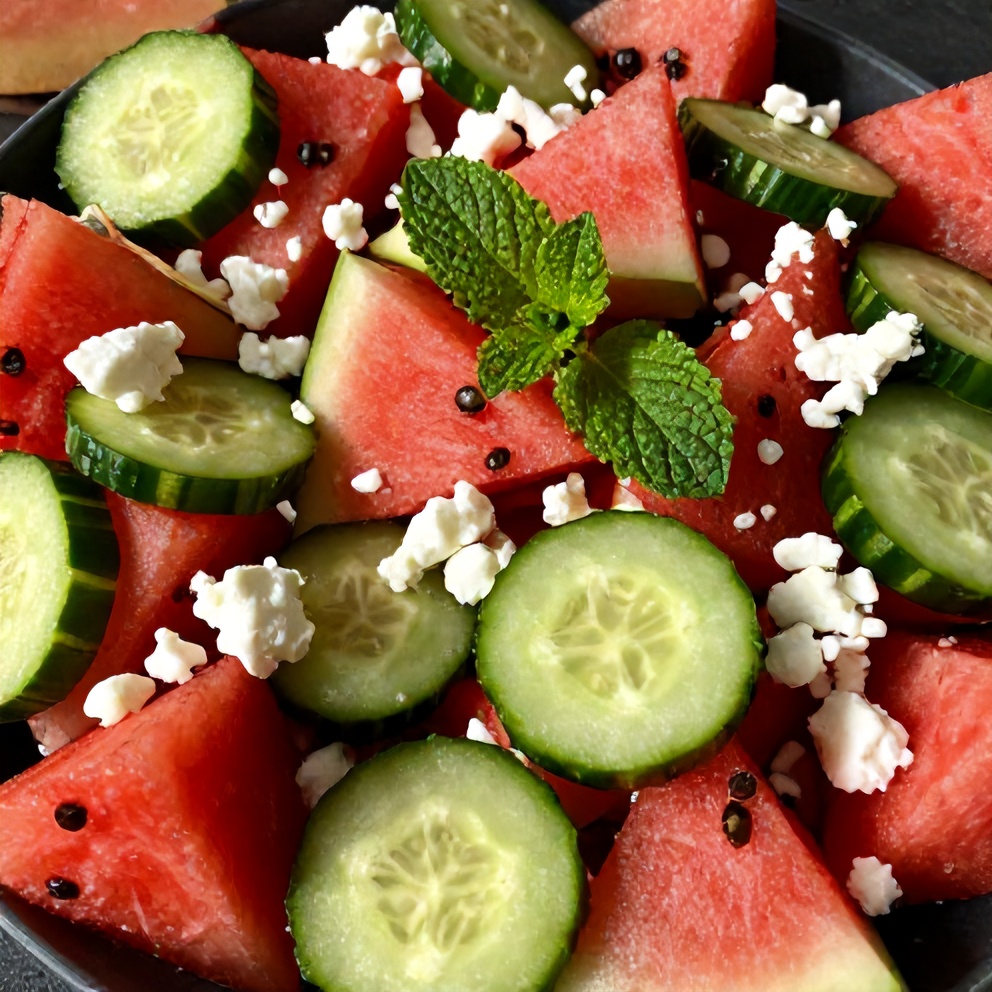 Refreshing Watermelon Cucumber Salad