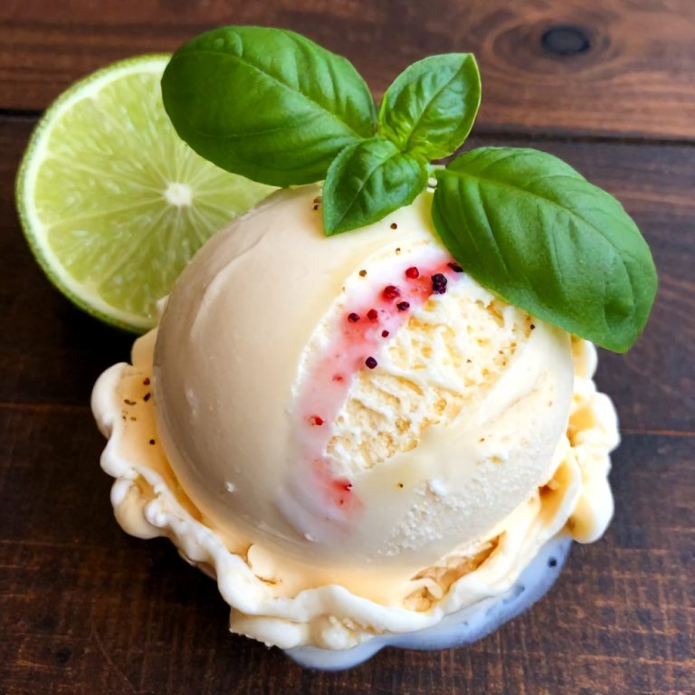 Roasted Strawberry Basil Ice Cream