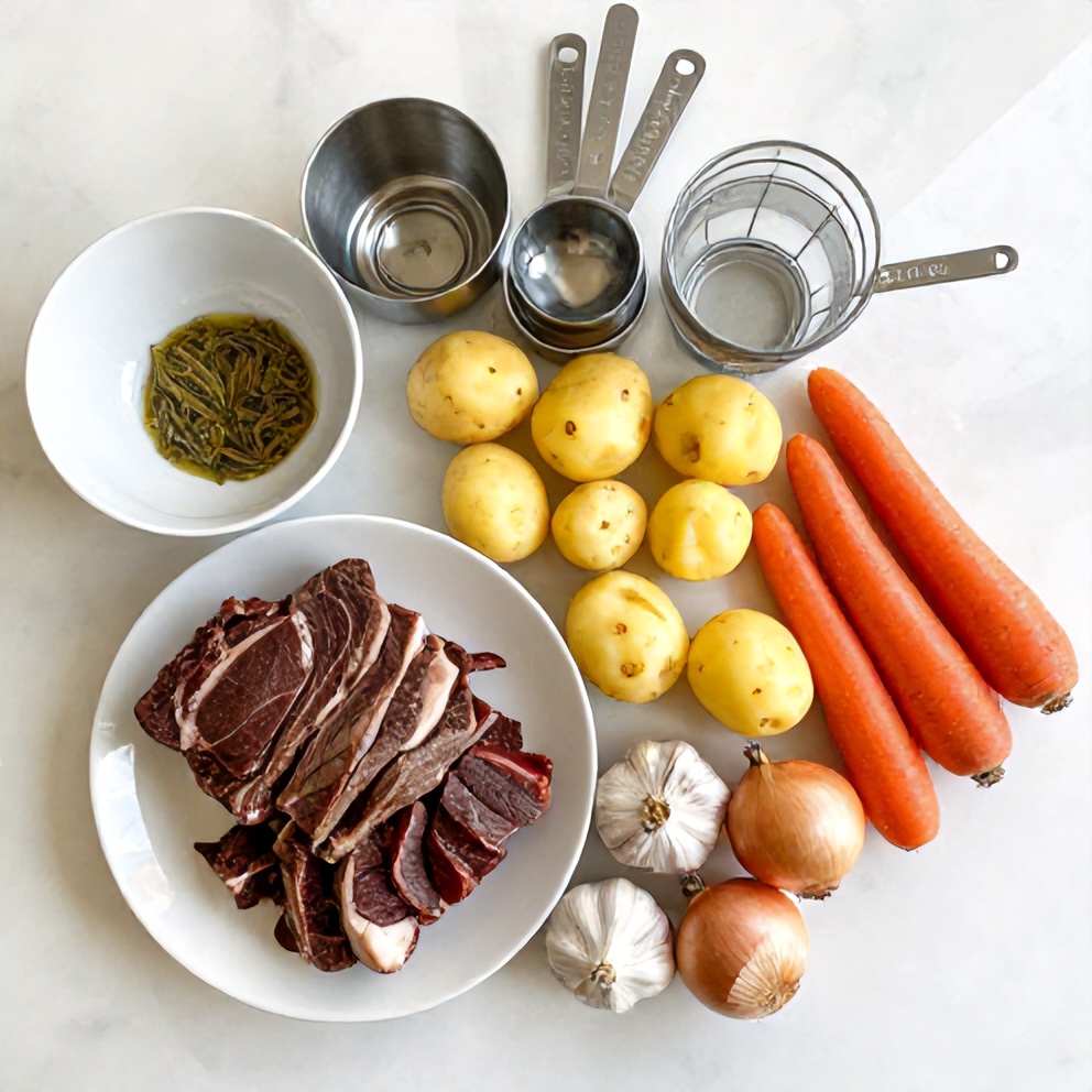 Raw Ingredients for Slow Cooker Chuck Roast