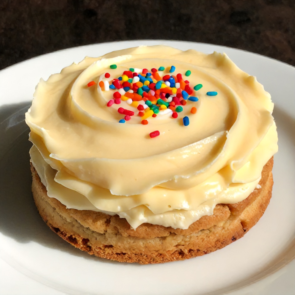 Plated Strawberry Cheesecake Cookie with Cream Cheese Frosting