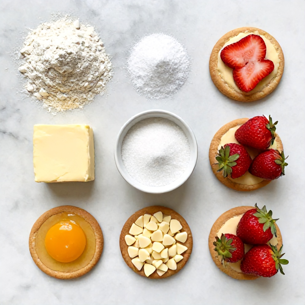 Raw Ingredients for Strawberry Cheesecake Cookies