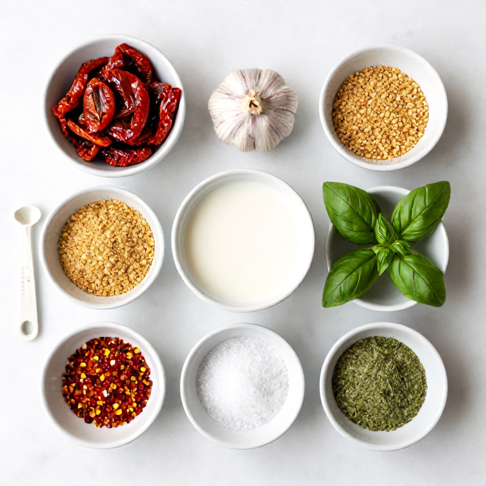 Vegan Sun Dried Tomato Pasta Ingredients