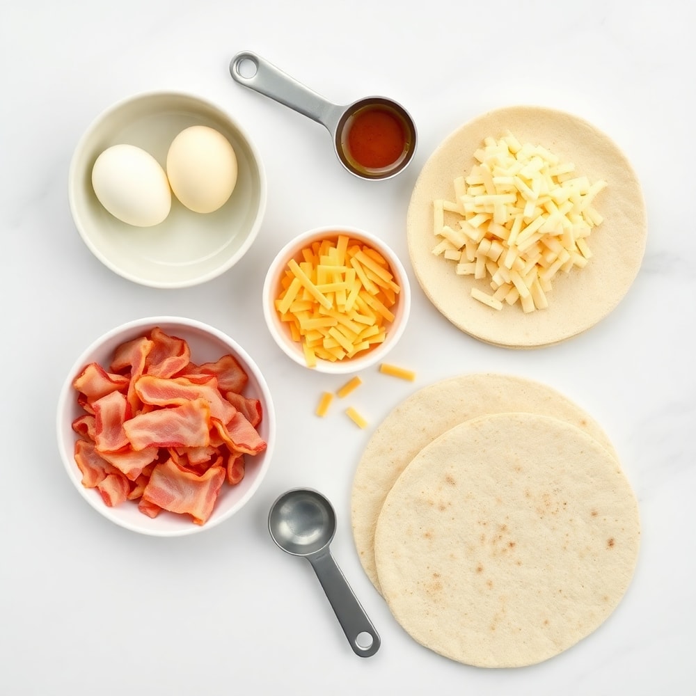 Bacon Egg and Cheese Breakfast Quesadillas Ingredients