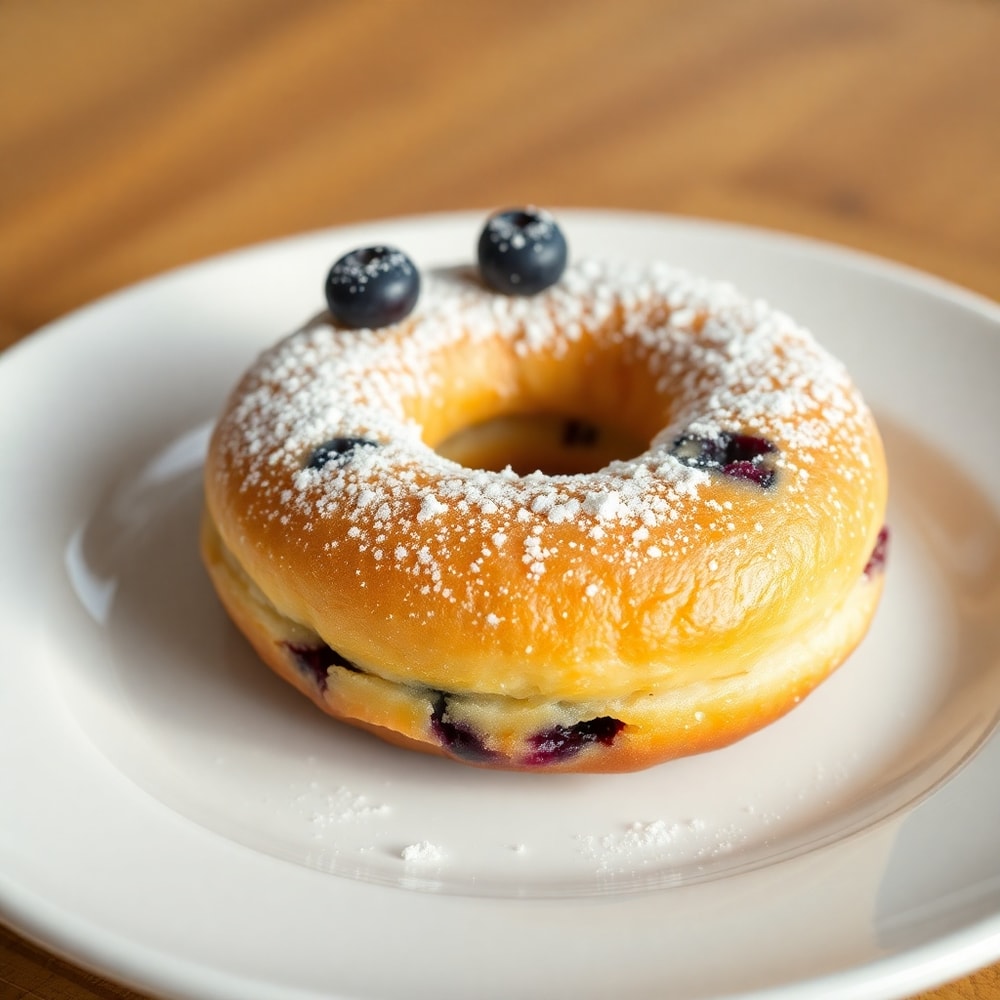 Blueberry Cake Donut on a plate