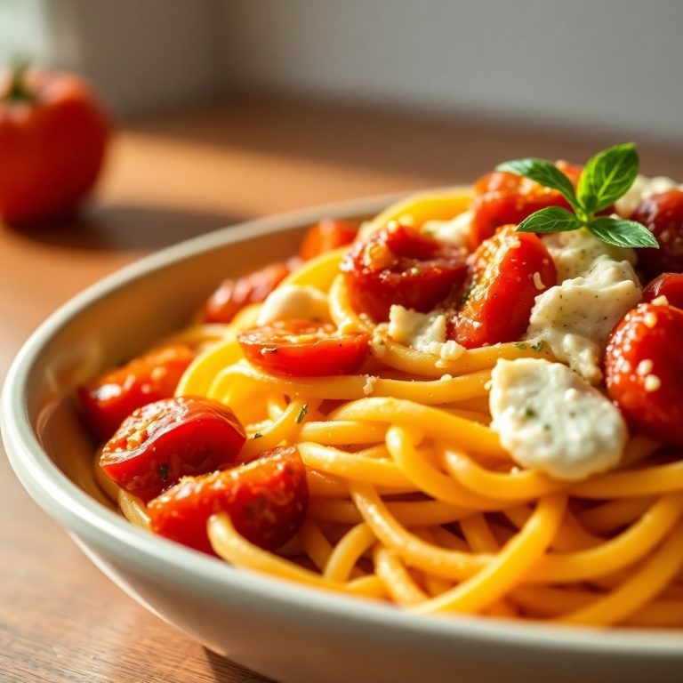 Roasted Tomato and Garlic Ricotta Pasta