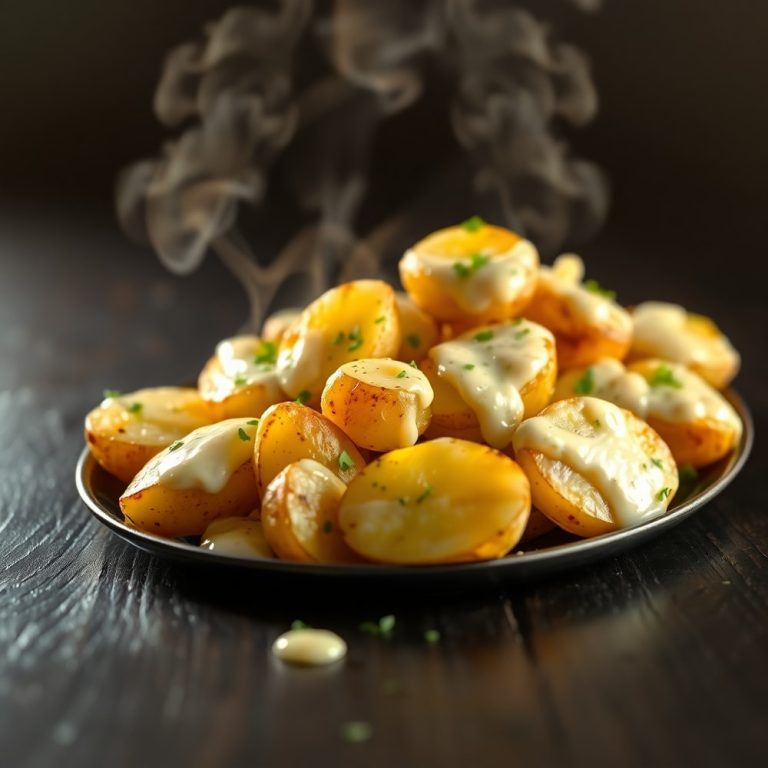 creamy garlic sauce baby potatoes
