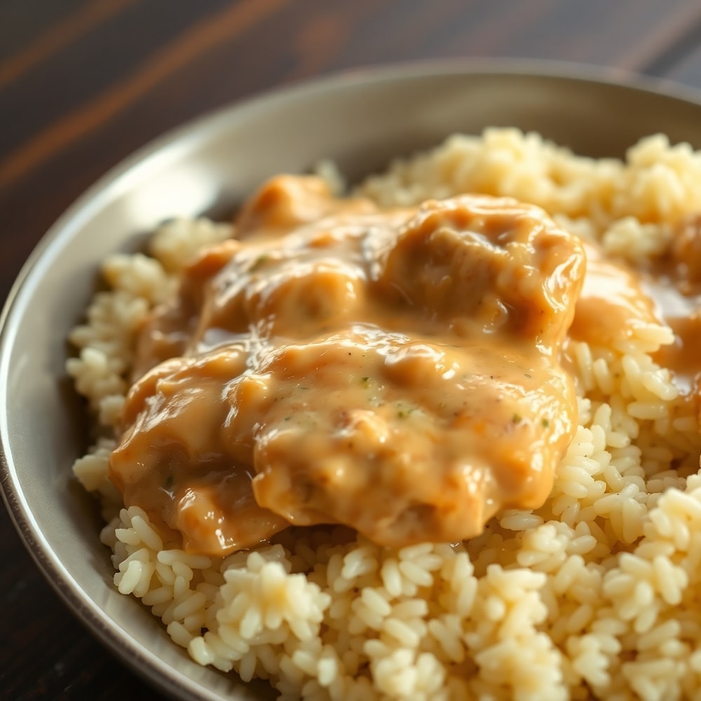 creamy smothered chicken and rice