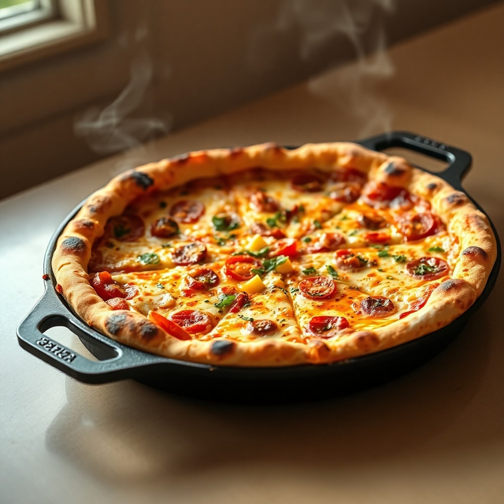 crispy cast iron skillet pizza
