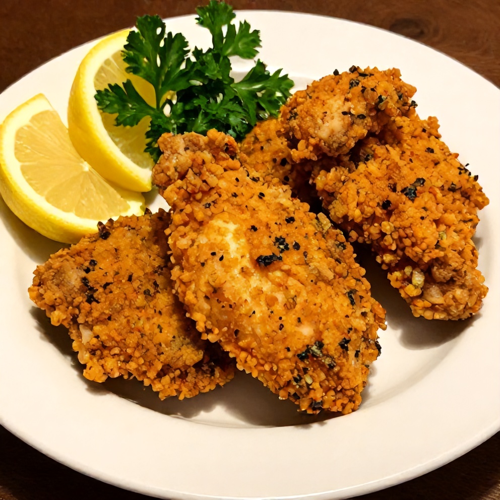 Parmigiano-Reggiano cheese shavings on Crispy Dill Pickle Parmesan Chicken