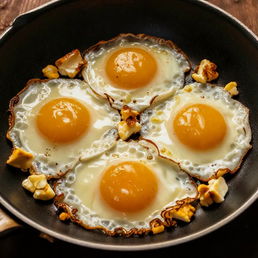 crispy feta fried eggs