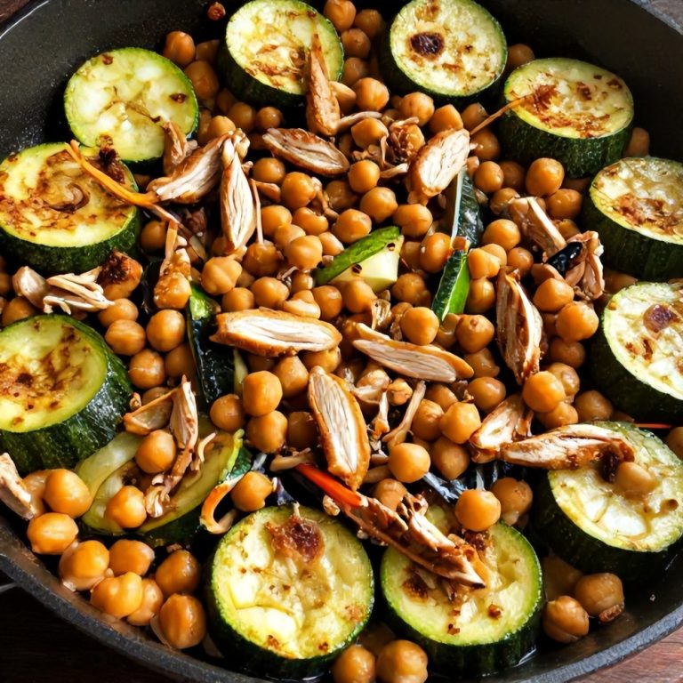 Ground Turkey Zucchini Chickpea Skillet