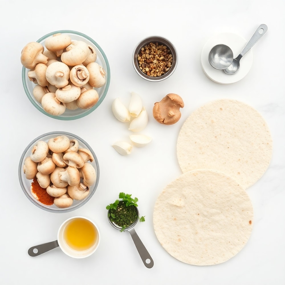 Raw ingredients for Mushroom Tacos