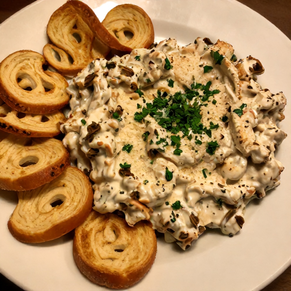 Pepperoncini Dip with Bagel Chips
