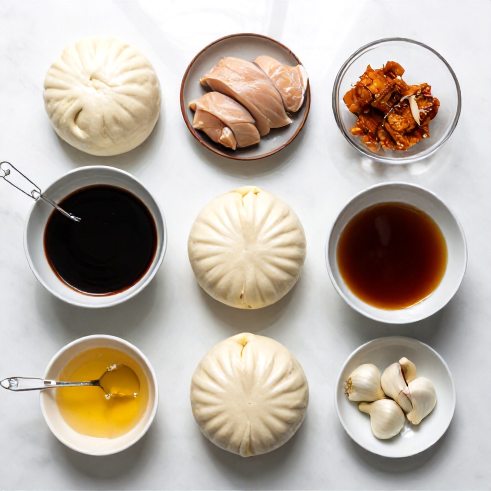Raw Ingredients for Crispy Sticky Chicken Bao Buns