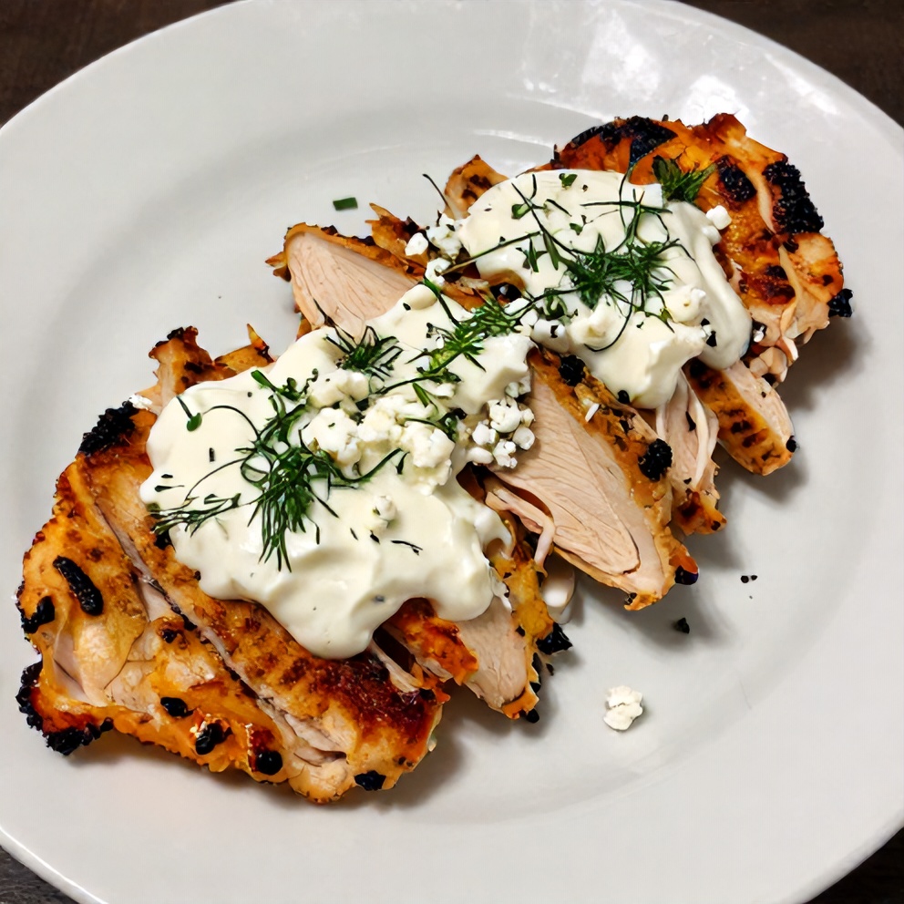 Plated Crispy Yogurt-Marinated Chicken