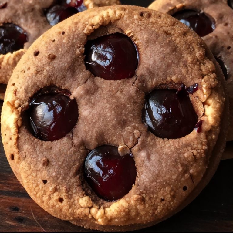 chocolate cherry thumbprint cookies