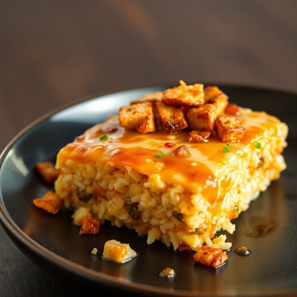 dump and bake teriyaki tofu rice casserole
