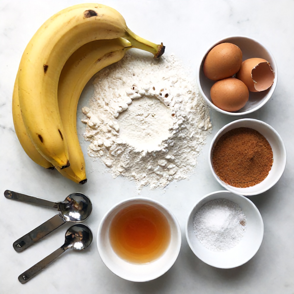 Raw ingredients for baked cinnamon banana fritters